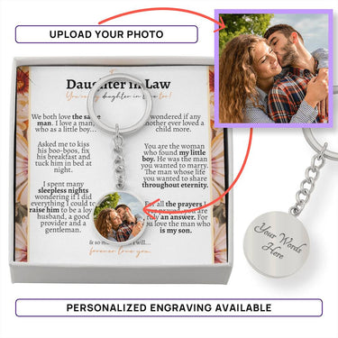 Daughter In Law Birth Flowers Keychain - Love You This Much